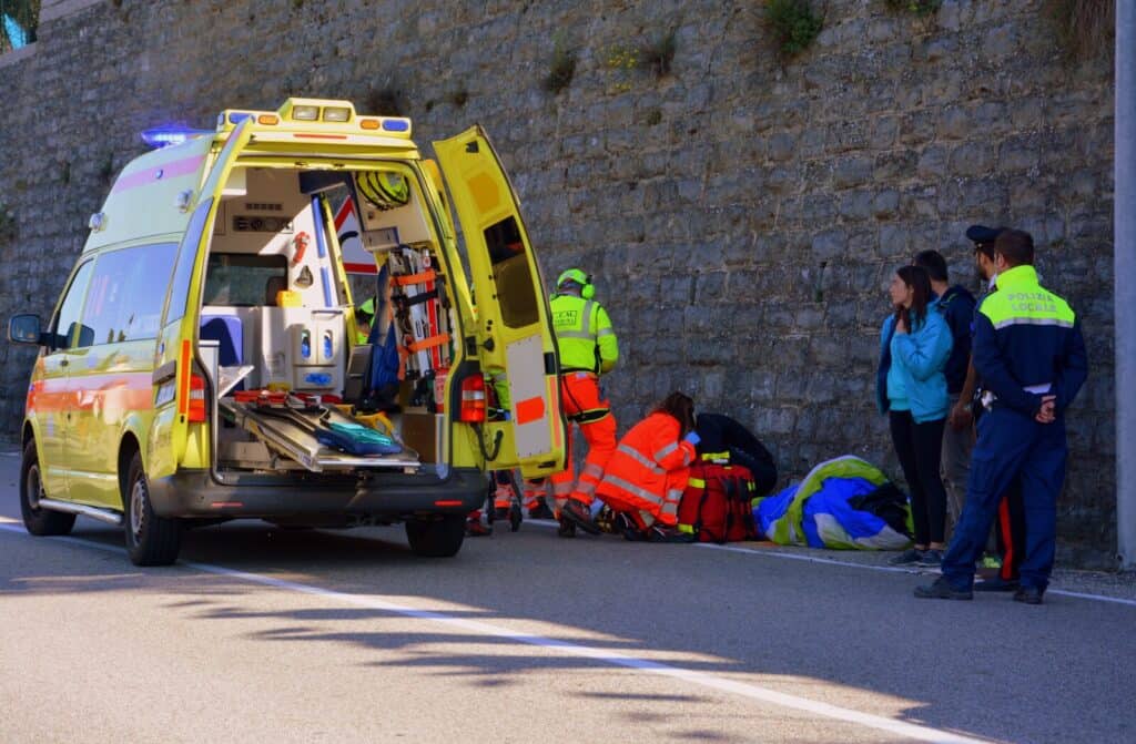 ambulance on roadside